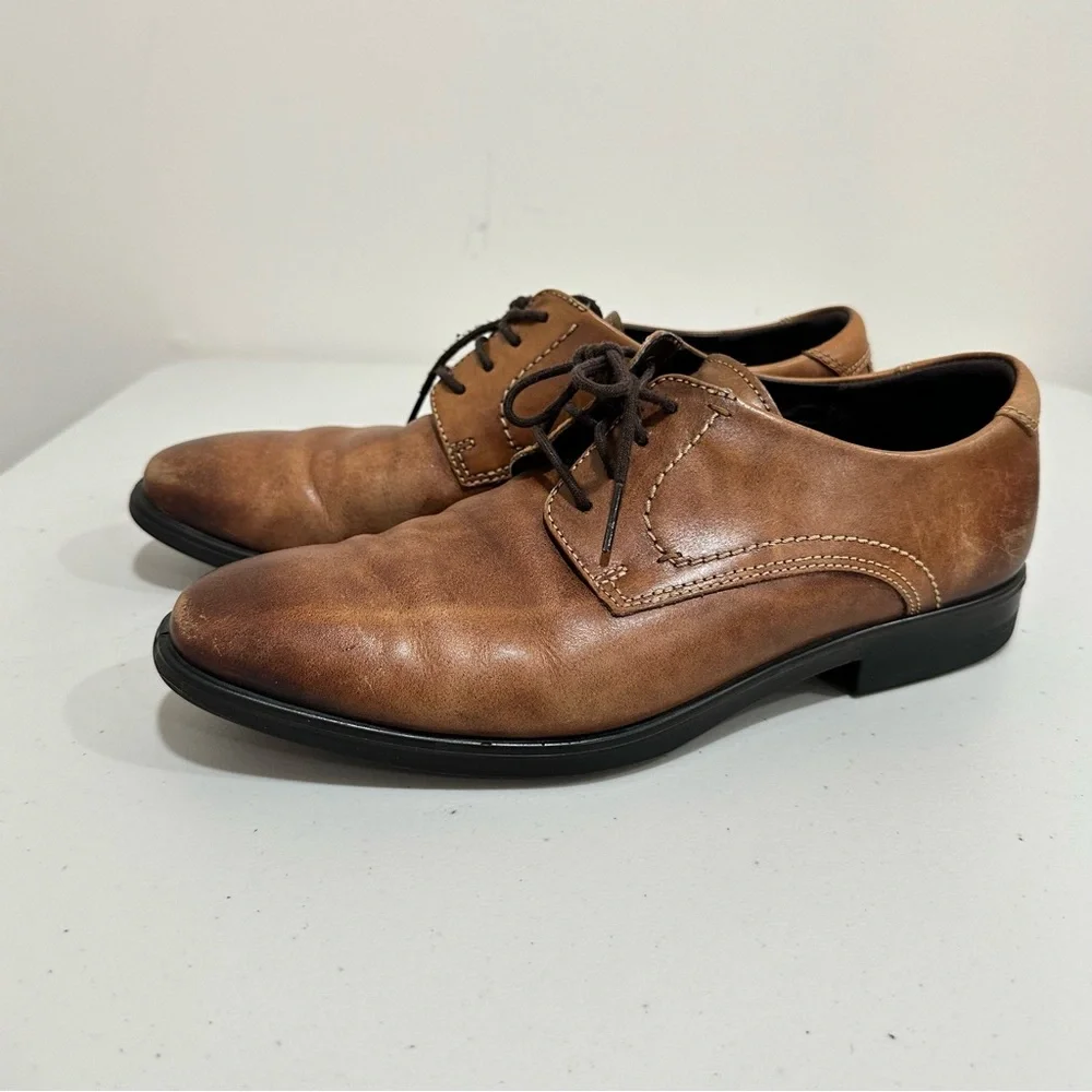 Ecco Mens Melbourne Lace Tie Casual Dress‎ Oxfords 621634 Amber Brown Size 9